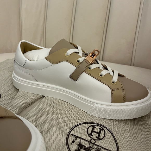 Sneakers Hermès Day Kelly Buckle - Cuir Marron - Femme 35.5 - Occasion GHW